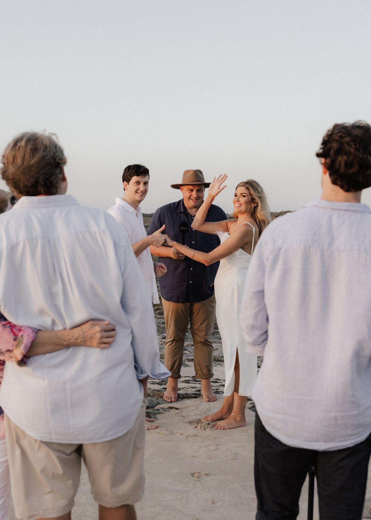 Josh Withers conducting a beach wedding ceremony on the Gold Coast.